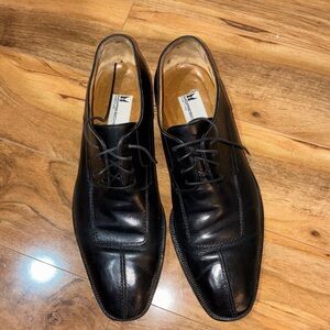Moreschi Black Leather Dress Shoes – Made in Italy - mens size 10.5